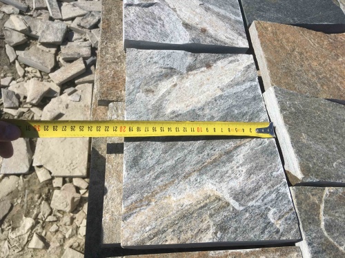 Плитка пилёная златолит Уральский для цоколя, отмостки купить в Серпухову